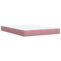 Vidaxl Box spring postelja z vzmetnico roza 140x190 cm žamet