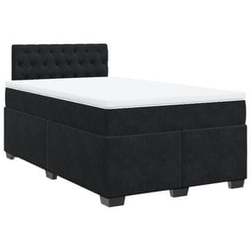 Vidaxl Box spring postelja z vzmetnico črna 120x200 cm žamet