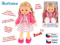Lutka Sofinka blondinka 31 cm mrko mehko telo na baterije češko govoreča