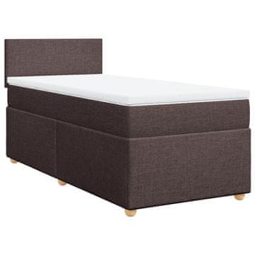 Vidaxl Box spring postelja z vzmetnico temno rjava 80x200 cm blago