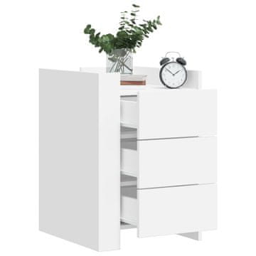 Vidaxl vidaXL Nočna omarica, bela, 45x50x65 cm, material na osnovi lesa