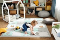 Kinderkraft Penasta podloga za sestavljanke Luno Shapes 185 x 165 cm Mint, 30 kosov, Premium