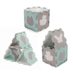 Kinderkraft Penasta podloga za sestavljanke Luno Shapes 185 x 165 cm Mint, 30 kosov, Premium