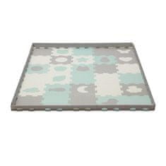 Kinderkraft Penasta podloga za sestavljanke Luno Shapes 185 x 165 cm Mint, 30 kosov, Premium