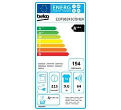 Beko sušilni stroj EDF95243CSH2A, A+++