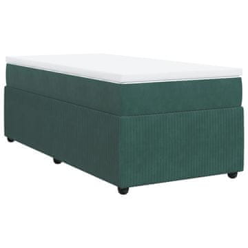 Vidaxl Box spring postelja z vzmetnico temno zelen 90x190 cm žamet