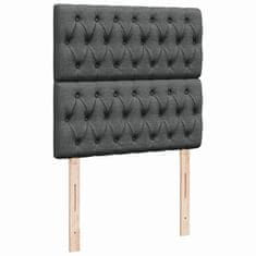 Vidaxl Box spring postelja z vzmetnico temno siva 80x200 cm blago
