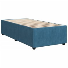 Vidaxl Box spring postelja z vzmetnico temno modra 100x200 cm žamet