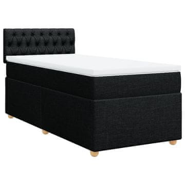 Vidaxl Box spring postelja z vzmetnico črna blago