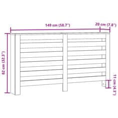 Vidaxl Pokrov za radiator rjav hrast 149x20x82 cm inženirski les