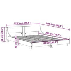 Vidaxl Posteljni okvir brez vzmetnice 120x200 cm trdna borovina