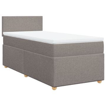 Vidaxl Box spring postelja z vzmetnico taupe 80x200 cm blago