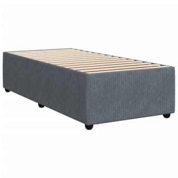 Vidaxl Posteljni okvir brez vzmetnice temno siv 100x200 cm žamet