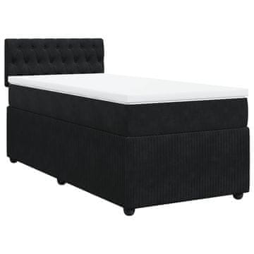 Vidaxl Box spring postelja z vzmetnico črna 80x200 cm žamet