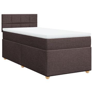Vidaxl Box spring postelja z vzmetnico temno rjava 80x200 cm blago