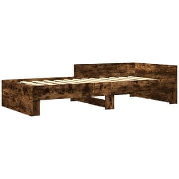 Vidaxl Posteljni okvir brez vzmetnice hrast 75x190 cm inženirski les