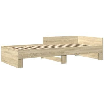 Vidaxl Posteljni okvir brez vzmetnice hrast 90x200 cm inženirski les
