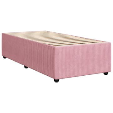 Vidaxl Posteljni okvir roza 100x200 cm žamet