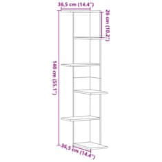 Vidaxl vidaXL Kotna stenska polica Artisan hrast 36,5x36,5x140 cm