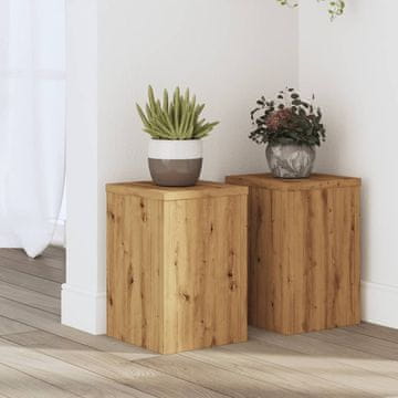Vidaxl vidaXL Podstavki za rože v lončkih, 2 kosa, umetniški hrast, 20x20x30 cm
