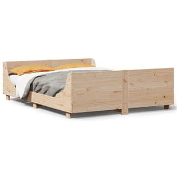 Vidaxl Posteljni okvir brez vzmetnice 140x190 cm trdna borovina
