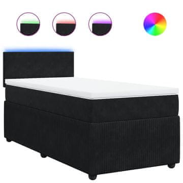 Vidaxl Box spring postelja z vzmetnico črna 80x200 cm žamet
