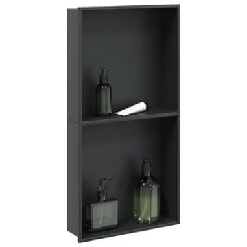 shumee Niša za tuš kabino mat črna 32x62x9 cm nerjaveče jeklo