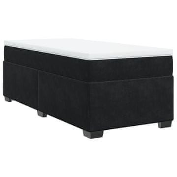 Vidaxl Box spring postelja z vzmetnico črna 90x200 cm žamet