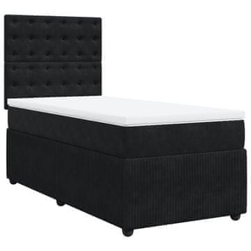 Vidaxl Box spring postelja z vzmetnico črna 80x200 cm žamet