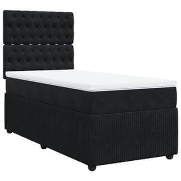 Vidaxl Box spring postelja z vzmetnico črna 80x200 cm žamet