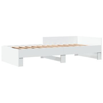Vidaxl Posteljni okvir bel 100x200 cm inženirski les