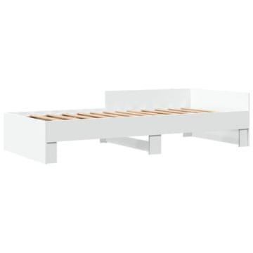 Vidaxl Posteljni okvir bel 90x200 cm inženirski