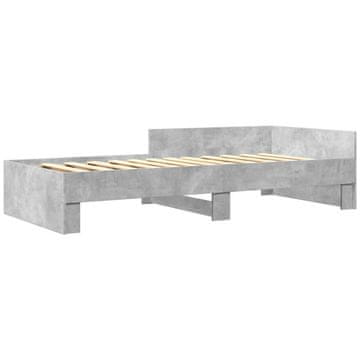 Vidaxl Posteljni okvir betonsko siv 90x200 cm inženirski les