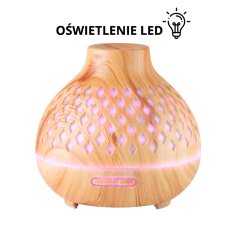 ACTIVESHOP Aroma difuzor vlažilnik spa 10 svetlo les 400 ml + časovnik