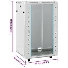 Vidaxl Omrežna omarica 18U 19 IP20 siva 60x60x100 cm