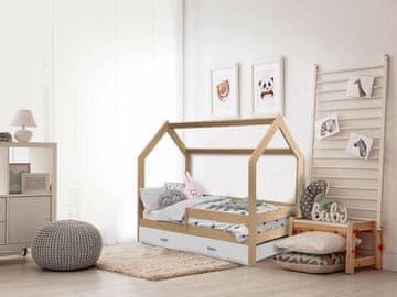 Ljubki dom Otroška postelja HIŠKA D3 bor 80 x 160 cm Posteljno dno: Lamelno posteljno dno, Vzmetnica: Vzmetnica EASYSOFT 8 cm, Predal za shranjevanje: Brez…