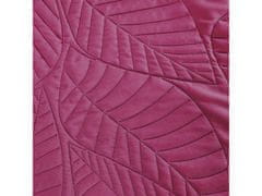 Ljubki dom Vijolična prevleka za posteljo z vzorcem LEAVES Dimenzije: 170 x 210 cm