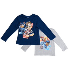 Ljubki dom Otroška majica z dolgimi rokavi 2 kom PAW PATROL modra/siva - različne velikosti Velikost: 122 - 128