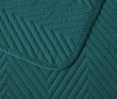 Ljubki dom Turkizna žametna pregrinjala za posteljo z vzorcem ARROW VELVET Dimenzije: 170 x 210 cm