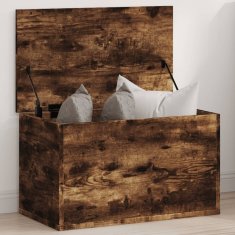 Vidaxl Škatla za shranjevanje dimljen hrast 60x35x35 cm inženirski les