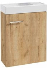 shumee Komplet kopalniške omarice z umivalnikom 50x70 + omarica z ogledalom 50x60, Verona craft hrast