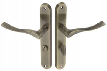 shumee Kljuka za notranja vrata, dolga WC plošča, levo, starinska medenina