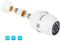 Blow T-834 IP kamera, LED žarnica, 2v1, WiFi, Full HD 4MP
