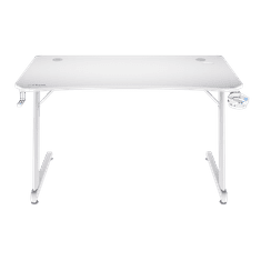 Trust GXT 709W Luminus gaming miza, RGB, bela