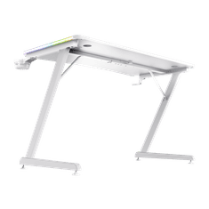Trust GXT 709W Luminus gaming miza, RGB, bela