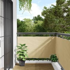 shumee vidaXL Balkonsko platno za zasebnost krem 800x75 cm PVC
