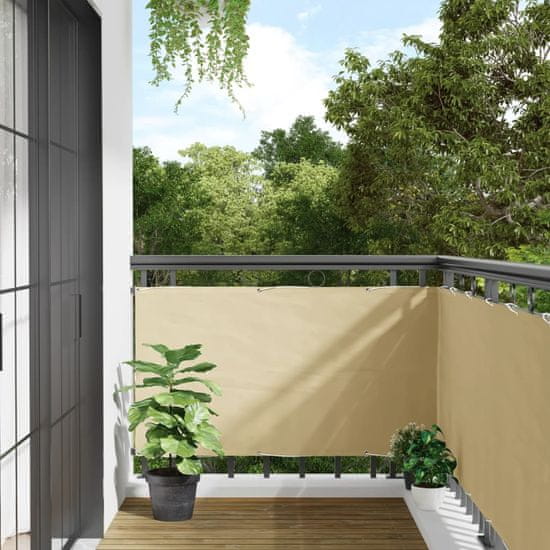 shumee vidaXL Balkonsko platno za zasebnost krem 800x75 cm PVC
