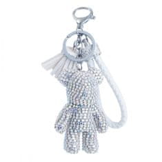 Flamenco Mystique Kristalni Medved na Ključih, Širina 4,7 cm, Višina 8,9 cm, Dolžina Zanke 13,5 cm