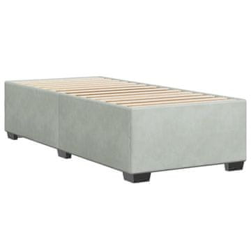 Vidaxl Posteljni okvir brez vzmetnice svetlo siv 90x200 cm žamet