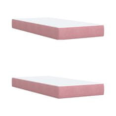 Vidaxl Box spring postelja z vzmetnico roza 200x200 cm žamet